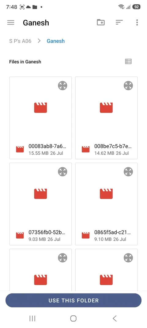 Tap “USE THIS FOLDER”